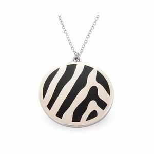Halcyon Days Zebra Print Black & Palladium Pendant *NEW*